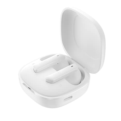 Fone de Ouvido Bluetooth QCY HT05 Melobuds ANC, Cancelamento de Ruido Ativo, 40db ANC Headphone com 6 Microfone, Fone sem fio 30 Tempo de Jogo (Branco)