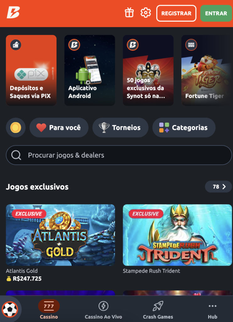 Cassino com cripto Betano
