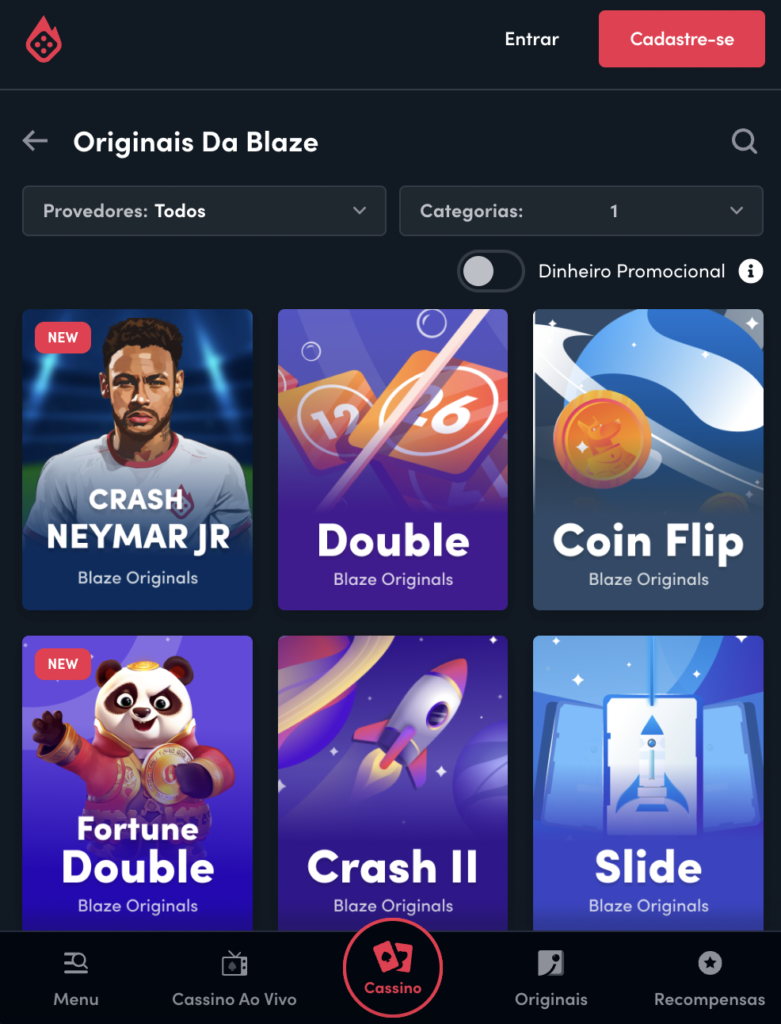 Cassino com cripto Blaze