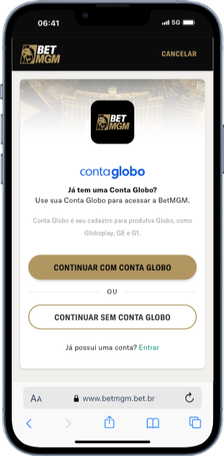 tela de cadastro na BetMGM Brasil