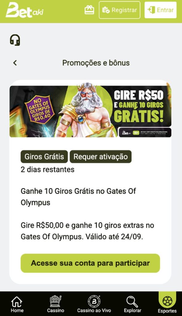 giros grátis betaki
