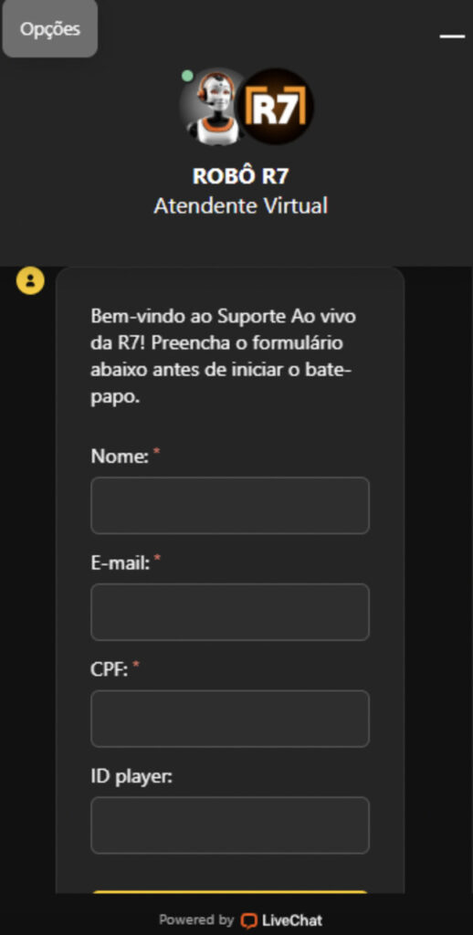 suporte r7.bet