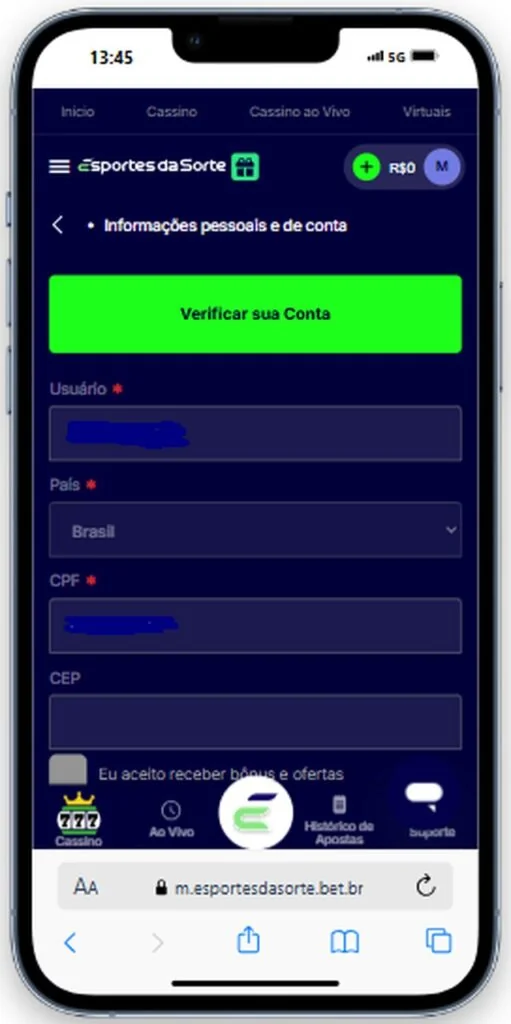 Aprenda a verificar sua conta Esportes da Sorte