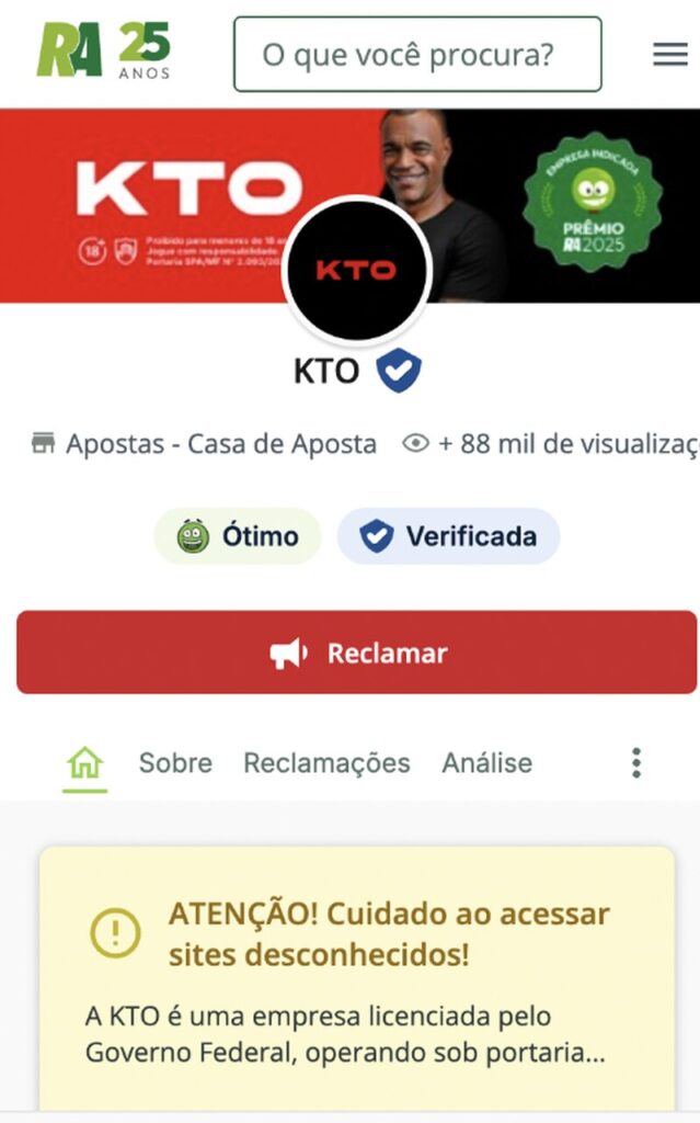 reclame aqui da kto é confiável