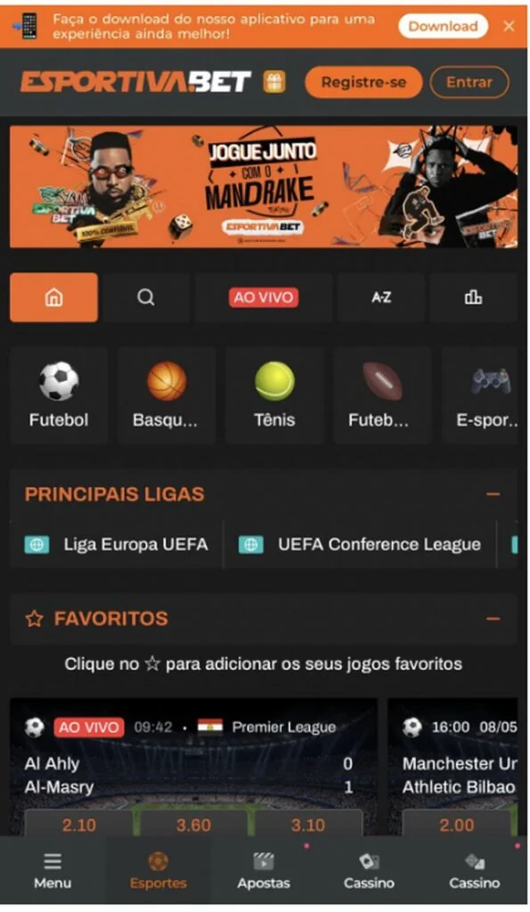 apostas na Esportiva Bet