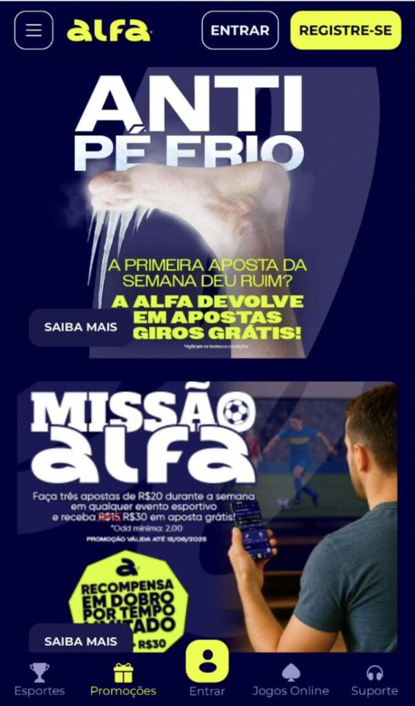 bônus alfa bet
