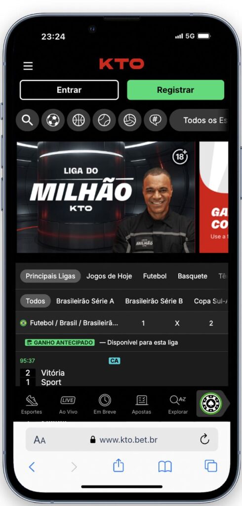 apostar no app kto