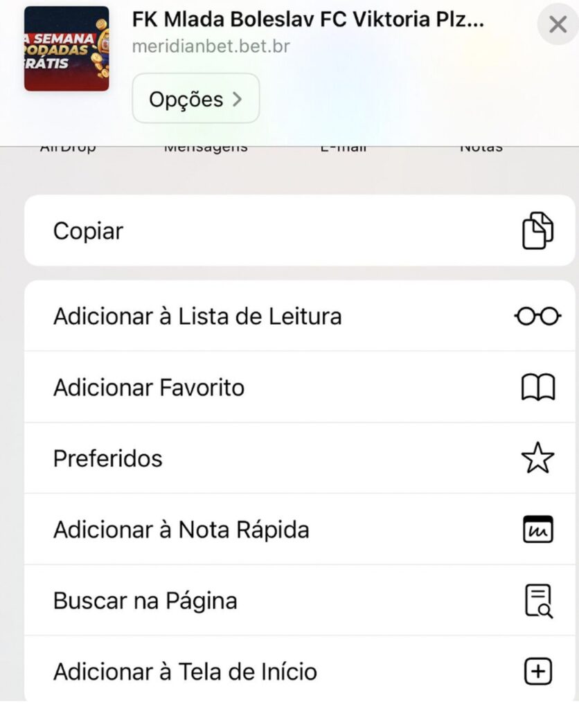 atalho app meridianbet