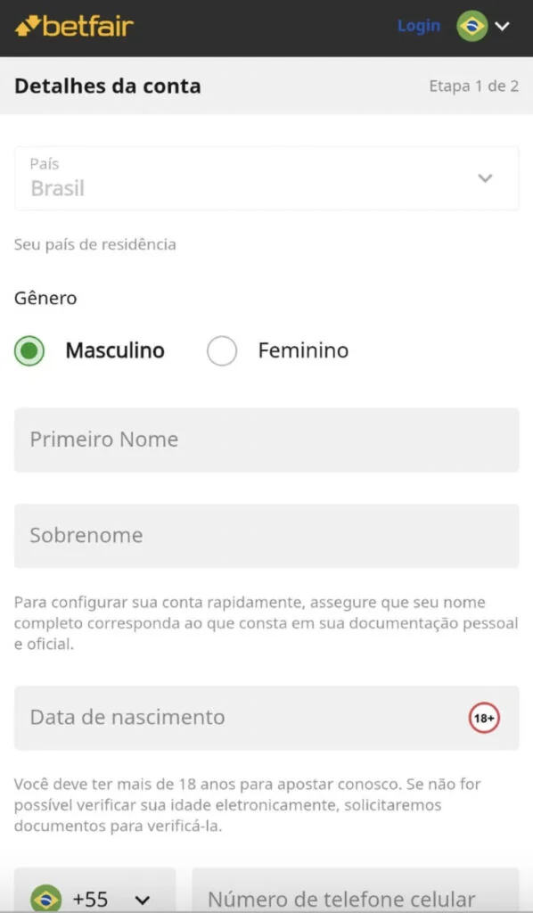 registro na betfair exchange