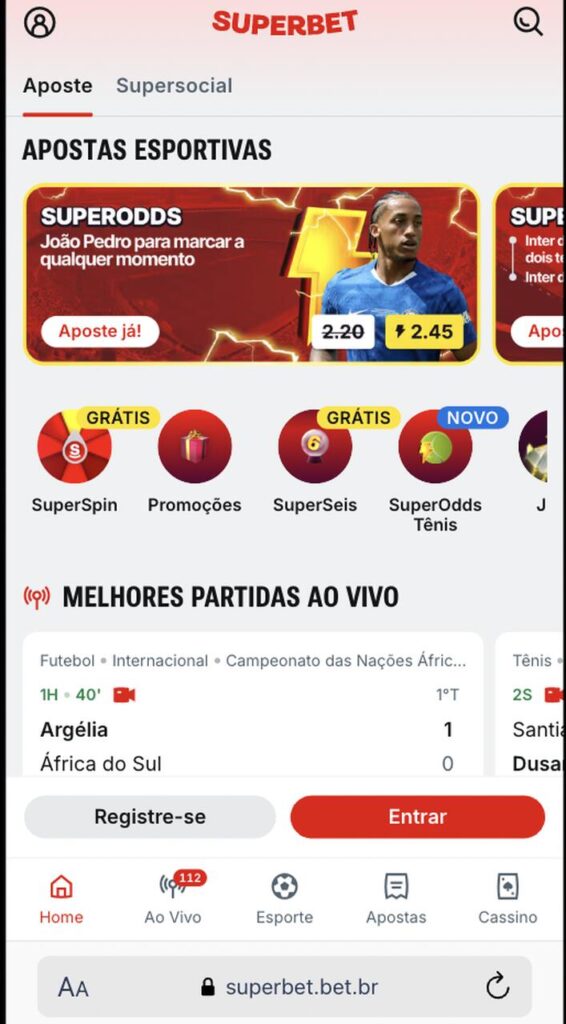 apostas na superbet superspin