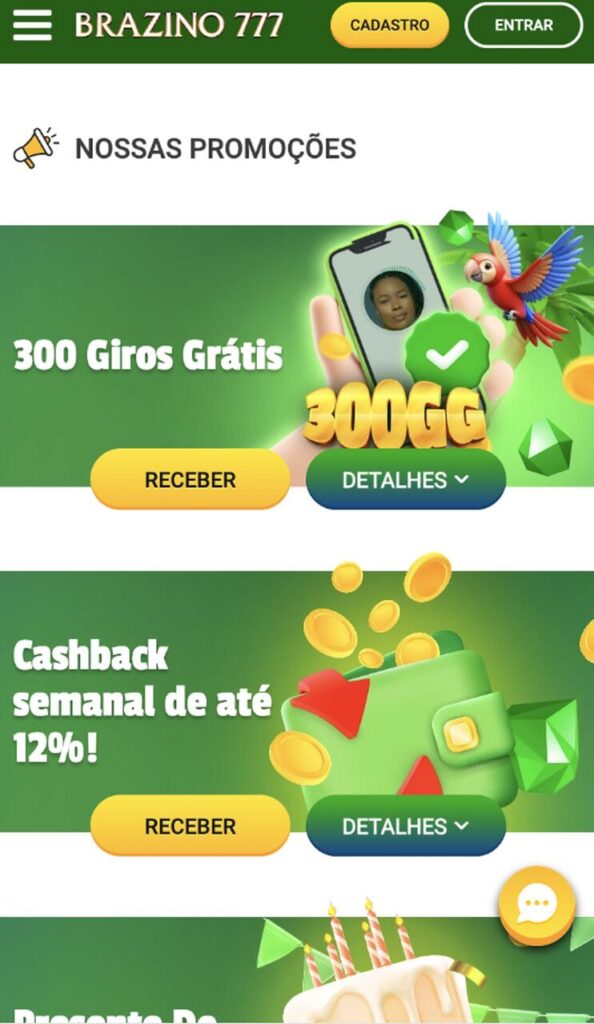 bônus na brazino777
