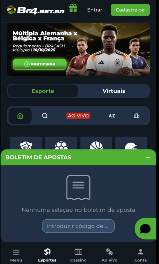 apostas na br4bet sem cupom