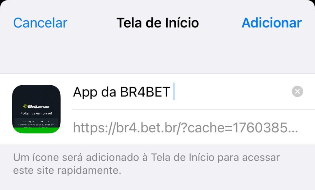 atalho para o app da br4bet