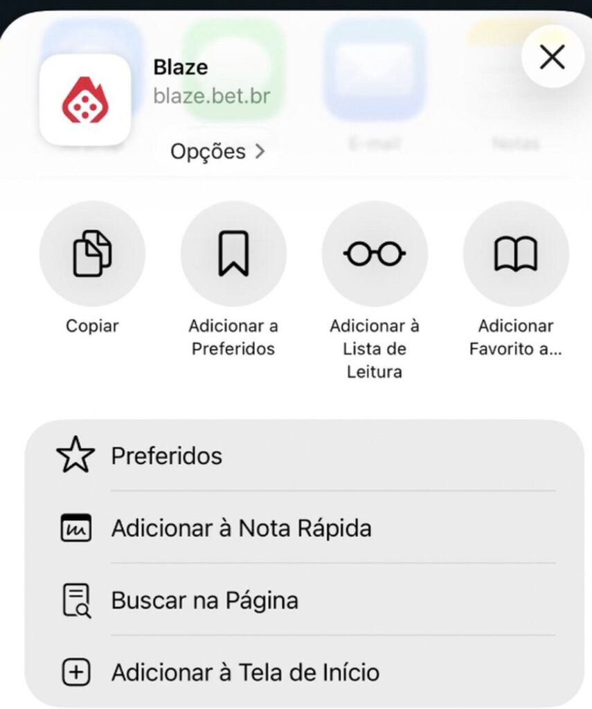 atalho blaze app