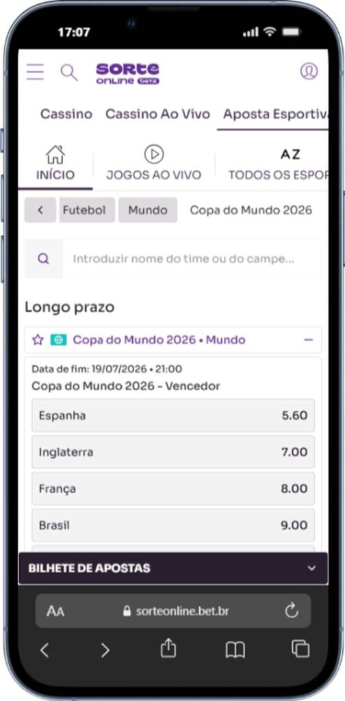 Sorte Online Copa do Mundo de 2026