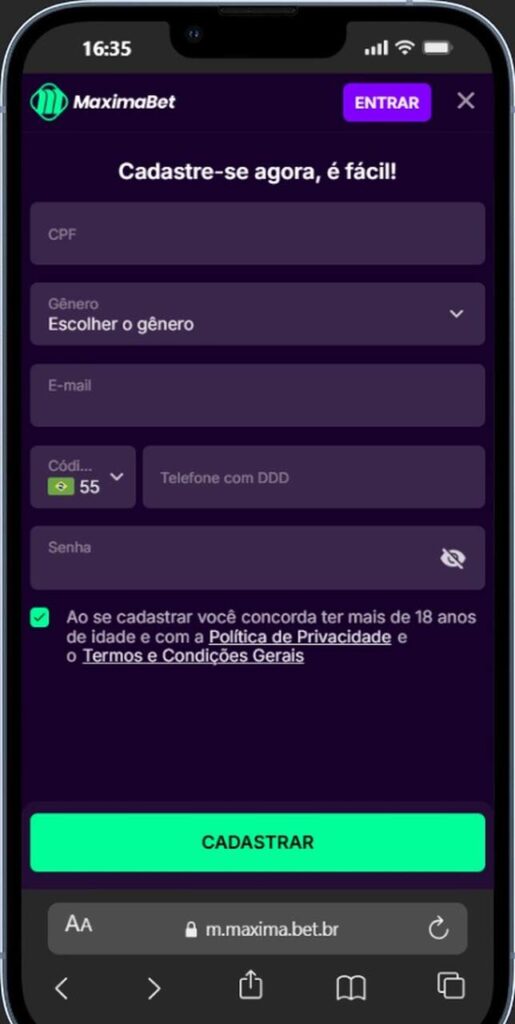 Maximabet como cadastrar