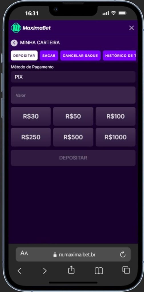 Maximabet como fazer dep&oacute;sito