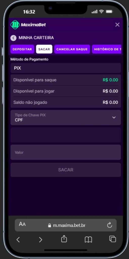 Maximabet como fazer o saque