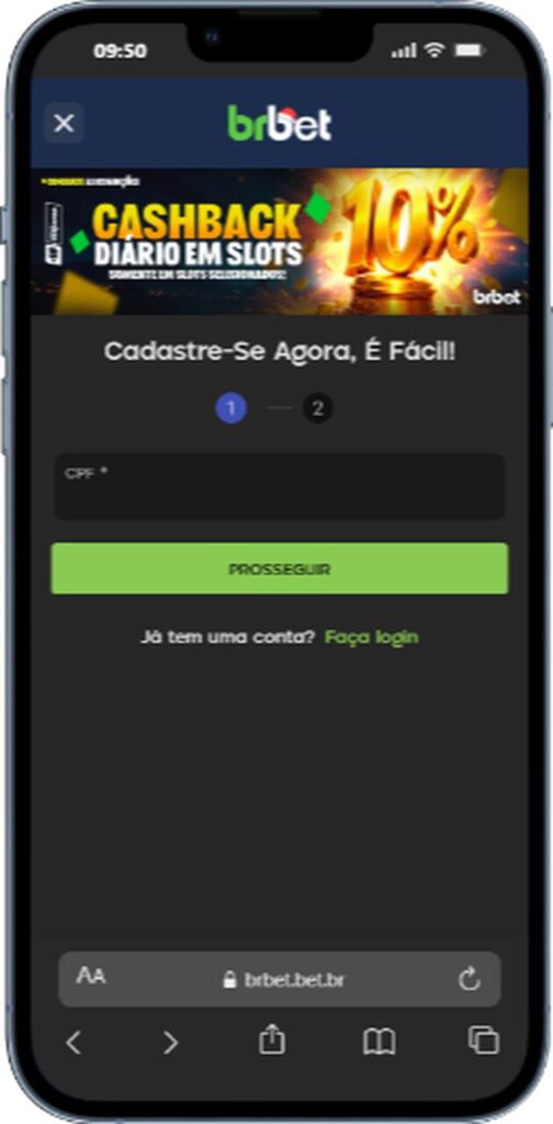 Como se registrar na BRBET