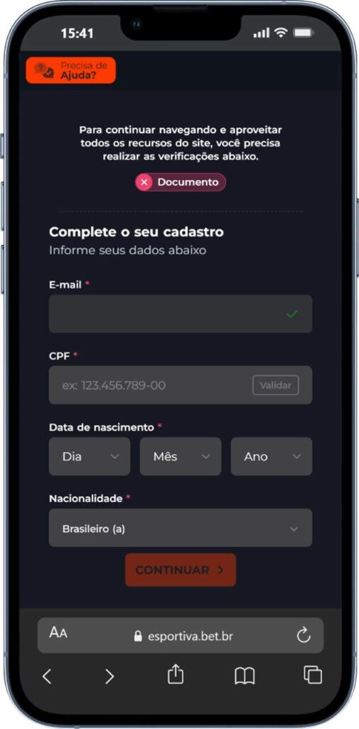 Esportiva Bet cadastro