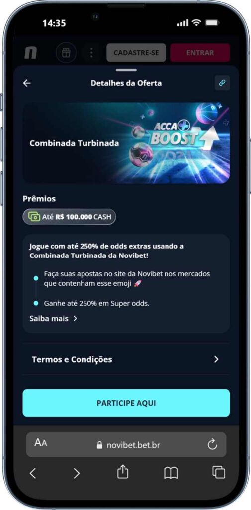 Novibet combinada turbinada