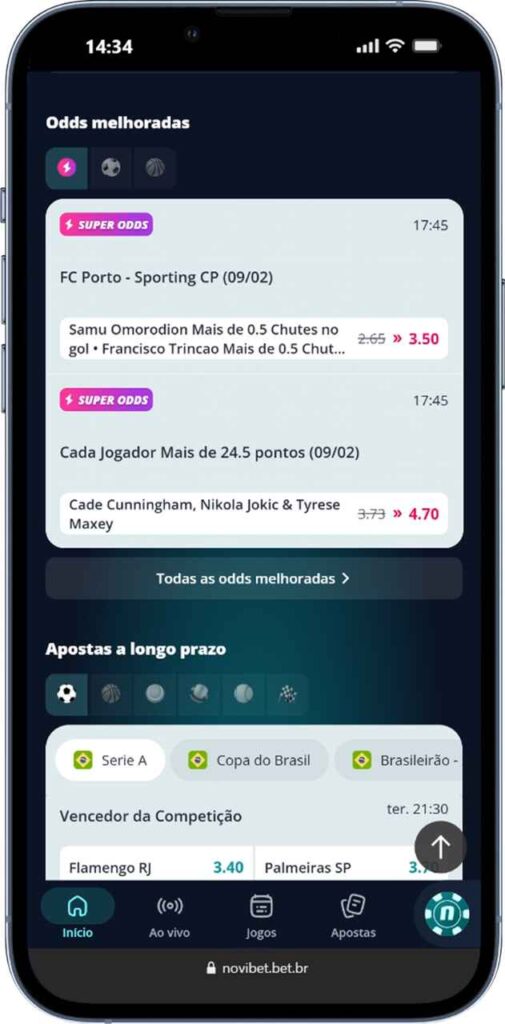 Código promocional Novibet - odds melhoradas