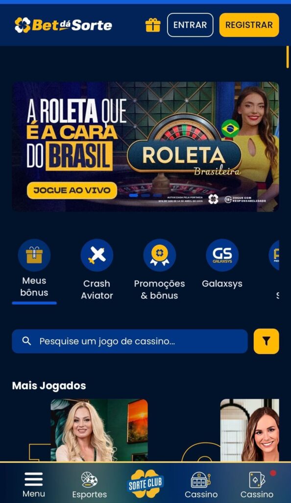 Bet dá Sorte Cassino Ao Vivo