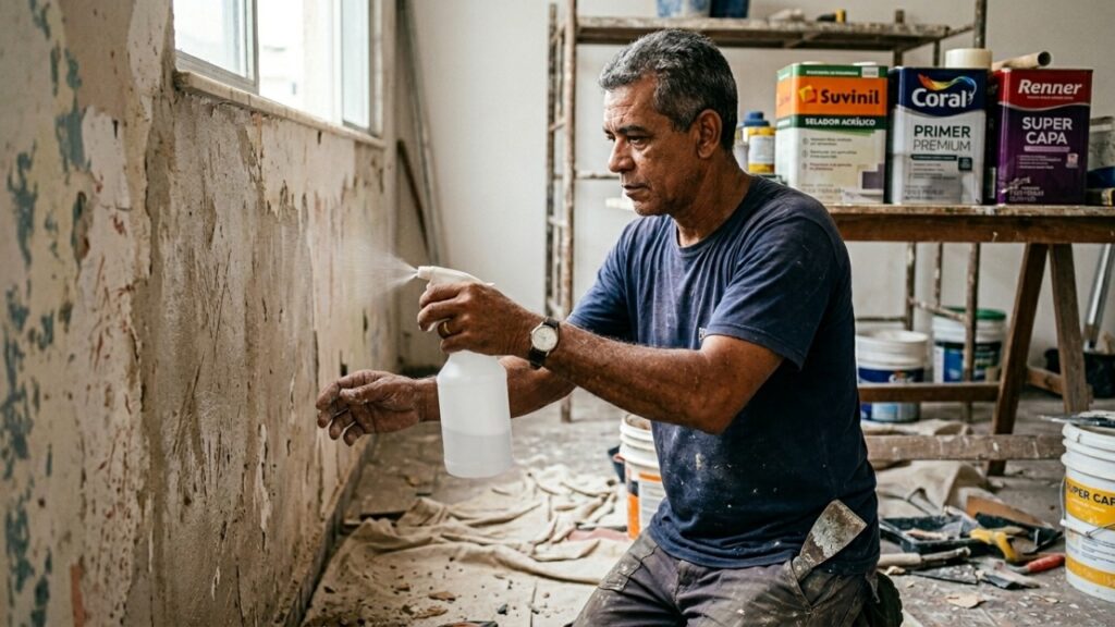 Pintores profissionais não contam, mas existe um truque baratinho que faz a tinta grudar na parede para sempre sem descascar