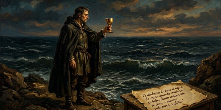 Arthur Schopenhauer, filósofo: "O dinheiro é como a água do mar: quanto mais se bebe, tanto mais sede se tem; o mesmo vale para a glória."