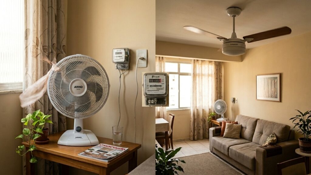 O que é mais econômico: ventilador de teto, ventilador de mesa ou ar-condicionado?