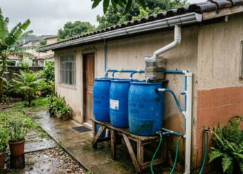 Sistema caseiro de captação de água da chuva por menos de R$ 800 reais