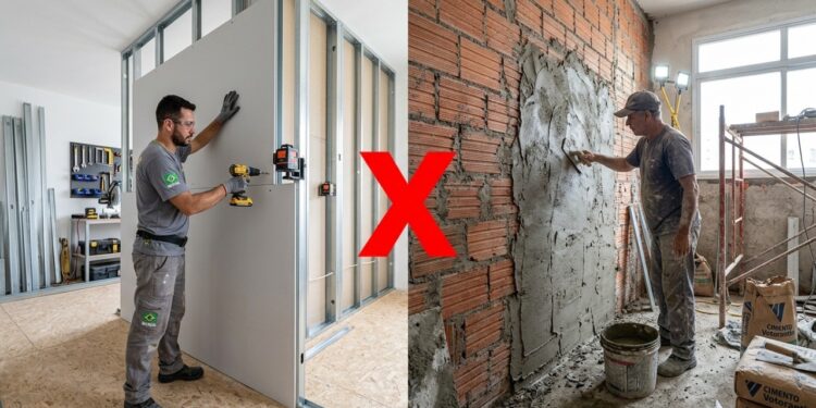 Nem reboco, nem drywall: a placa que reveste paredes em horas e já vem pronta para pintar