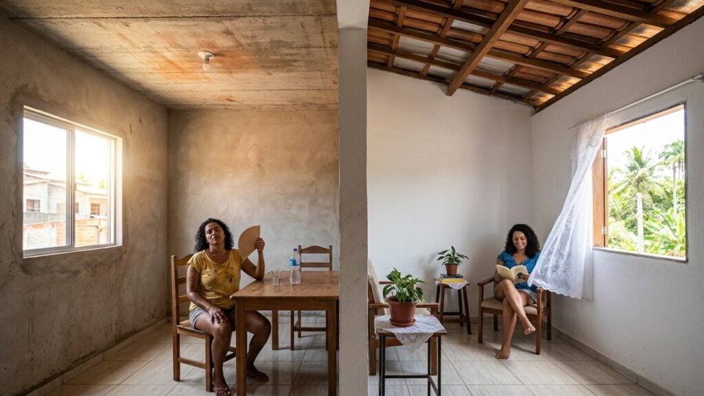Laje ou telhado? Veja qual opção pesa menos no bolso da construção Gancho: comparar custo, conforto térmico, manutenção e durabilidade.