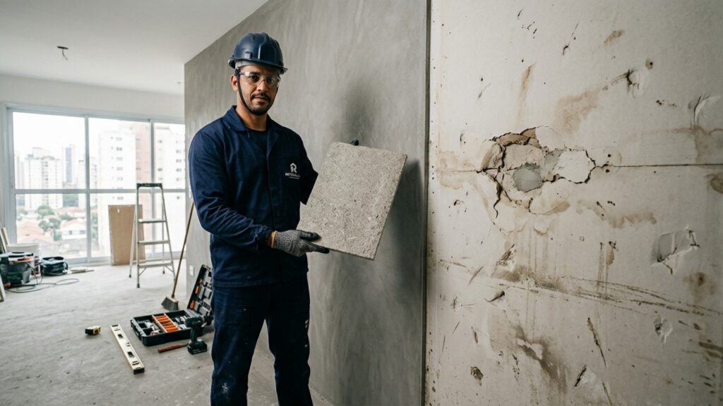 Nem reboco, nem drywall: a placa que reveste paredes em horas e já vem pronta para pintar