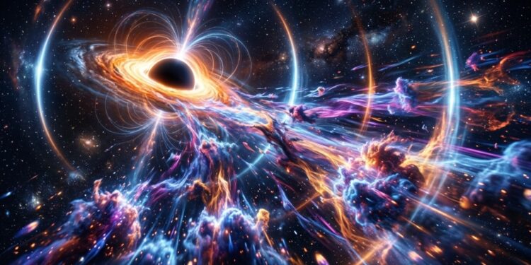 Cientistas descobrem um vento cósmico viajando a 323 milhões de quilômetros por hora, impulsionado por um buraco negro