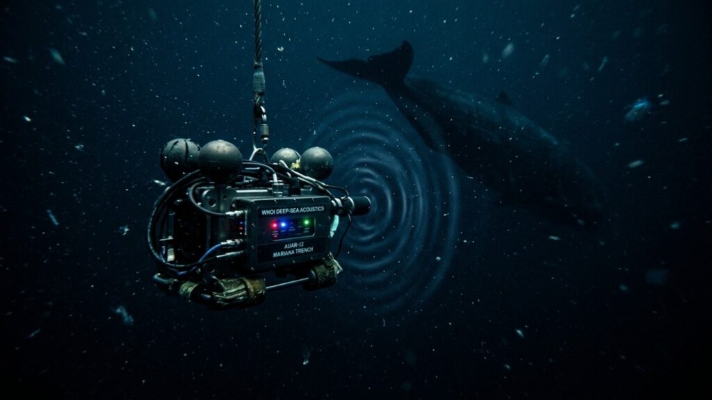 Em 2014, cientistas detectaram um estranho som parecido com um gemido perto da fossa das Marianas, não era barulho de navio, mas um gigante do oceano