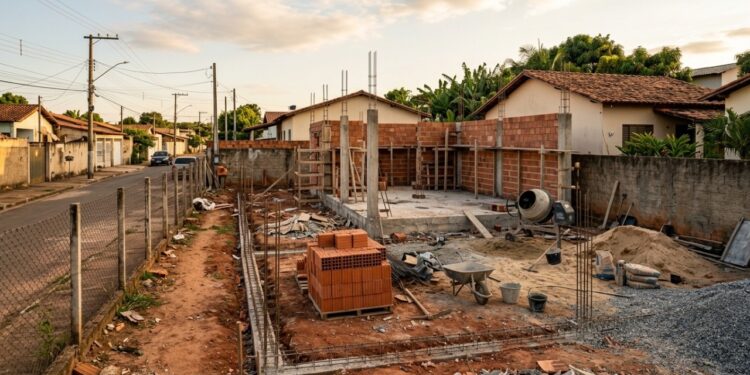 Quanto custa construir uma casa pequena em terreno 10x20 com acabamento de classe média em 2026?