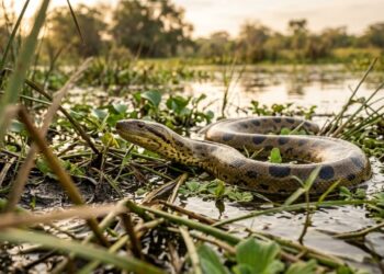 Como a sucuri amarela da Amazônia se diferencia da verde em tamanho e ambiente, mostrando a variedade escondida das anacondas brasileiras