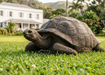 Aos 194 anos, Jonathan, o animal terrestre vivo mais velho do mundo, virou oficialmente um ícone do Guinness World Records