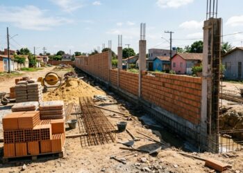 Quanto custa construir um muro de 50 metros em 2026?