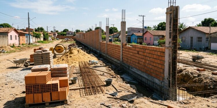 Quanto custa construir um muro de 50 metros em 2026?