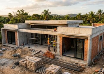 Quanto custa construir uma casa simples com fachada moderna e acabamento de classe média em 2026?