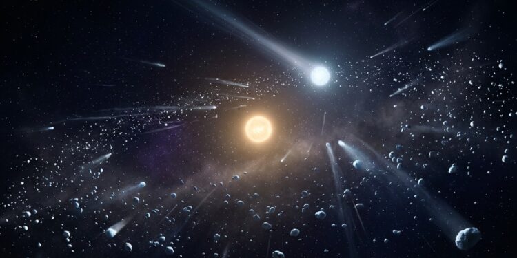 Uma estrela passou tão perto do Sol há 2,5 milhões de anos que pode ter provocado uma chuva de cometas, e ainda bagunça suas órbitas