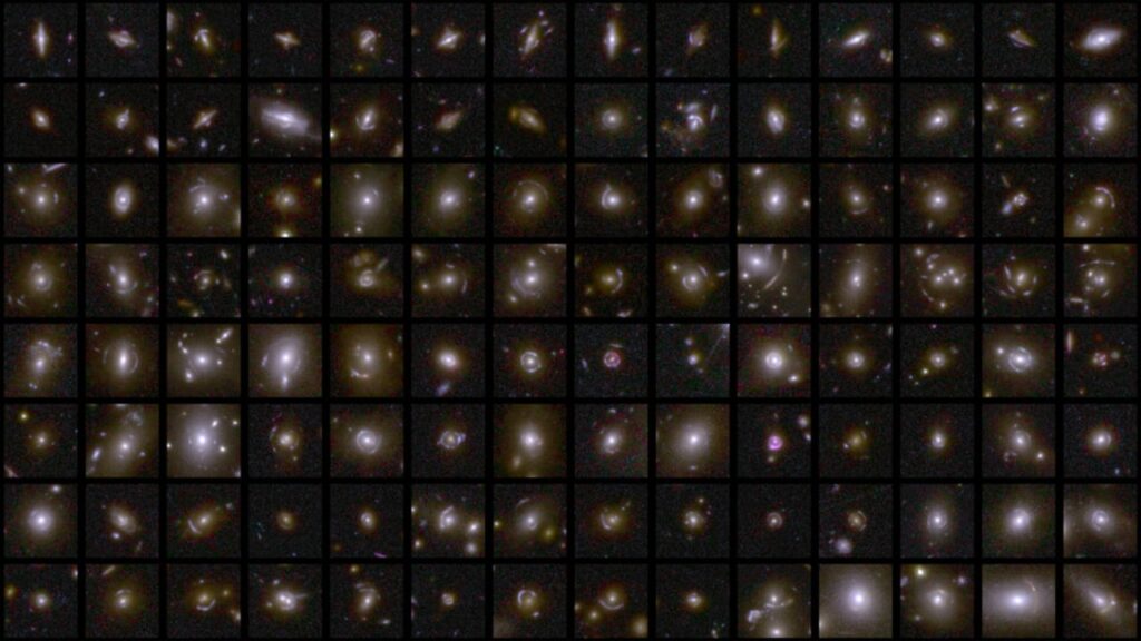 IA e voluntários acharam 500 lentes gravitacionais em só 0,04% dos dados da Euclid