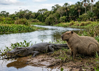 Por que os jacarés do Pantanal quase nunca caçam capivaras