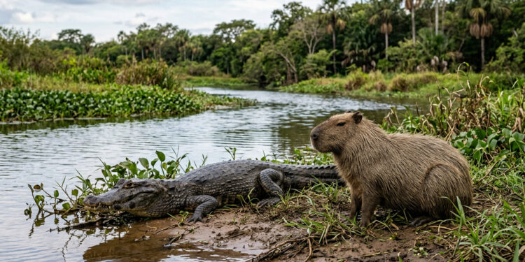 Por que os jacarés do Pantanal quase nunca caçam capivaras