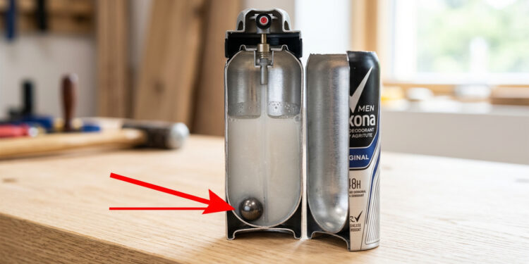 Para que serve aquela bolinha de metal dentro do spray de tinta ou desodorante?