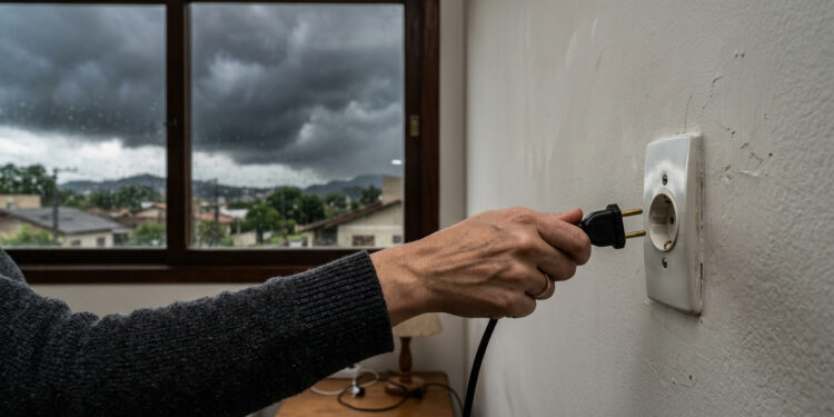 O eletrodoméstico que você ignora na tomada durante tempestades é exatamente o que o raio destrói primeiro
