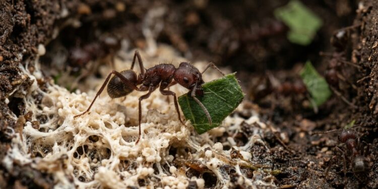 Cientistas descobrem que formigas-cortadeiras cultivam um fungo há 60 milhões de anos numa relação tão sofisticada que funciona como a agricultura mais antiga do planeta
