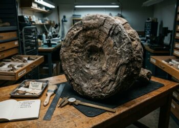 A maior vértebra de megalodonte já registrada no mundo sumiu durante a mudança de um museu, agora cientistas a encontraram de novo
